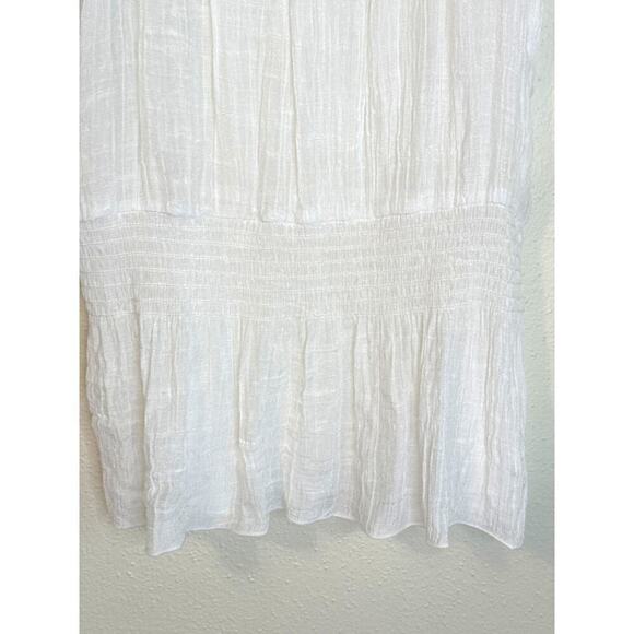 Simply Irresistible Women's White Crochet Cinched Waist Semi Sheer Top Size M - Picture 2 of 7